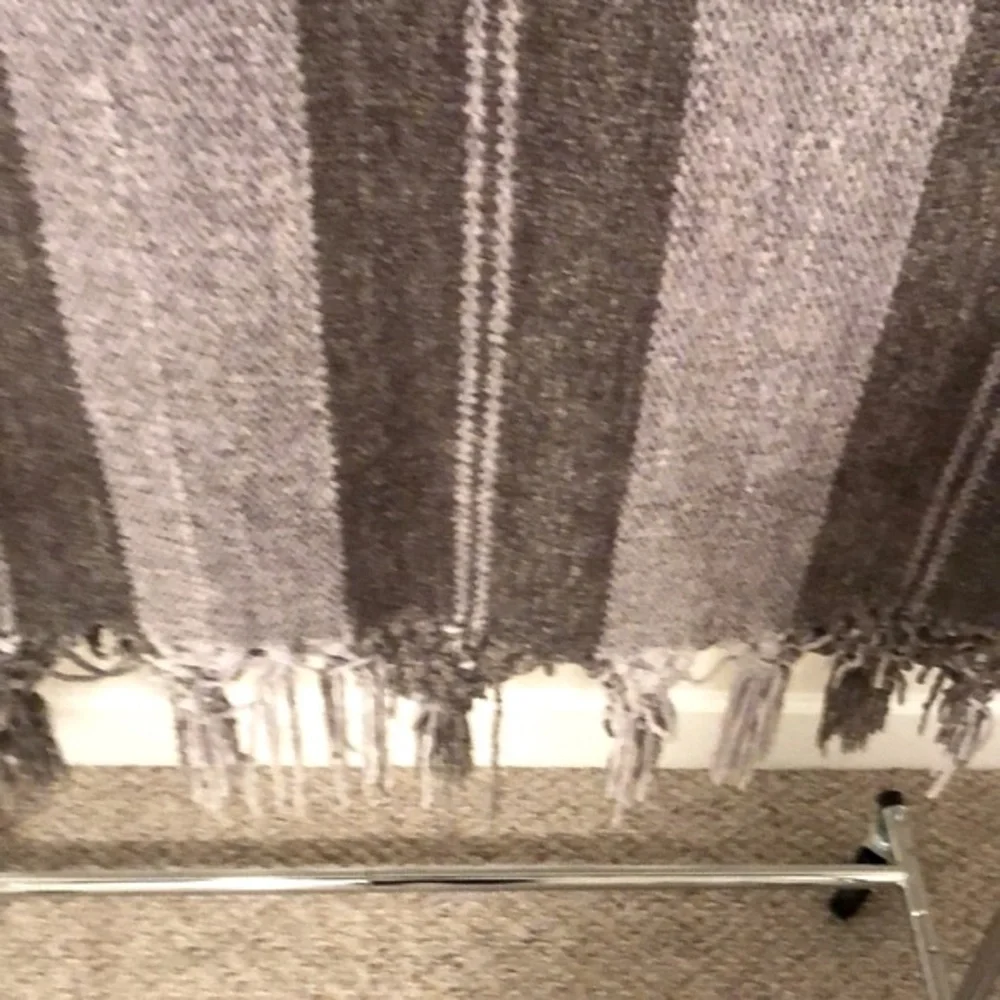 Restoration Hardware Plush Striped Throw with Fringe